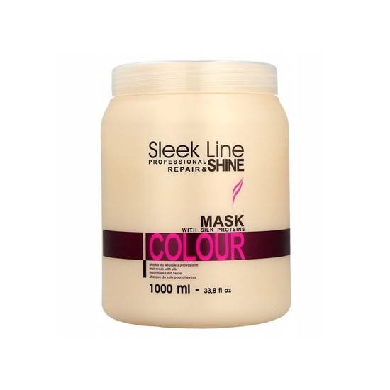 Stapiz Maska Sleek Line z jedwabiem do włosów farbowanych 1000ml