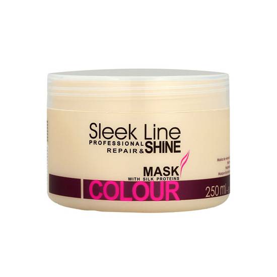 Stapiz Maska Sleek Line z jedwabiem do włosów farbowanych 250ml