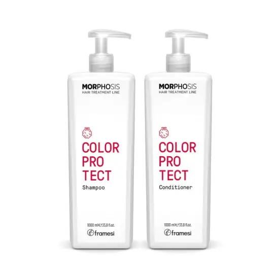 Framesi Morphosis Color Protect - zestaw do włosów farbowanych, szampon 1000ml i odżywka 1000ml