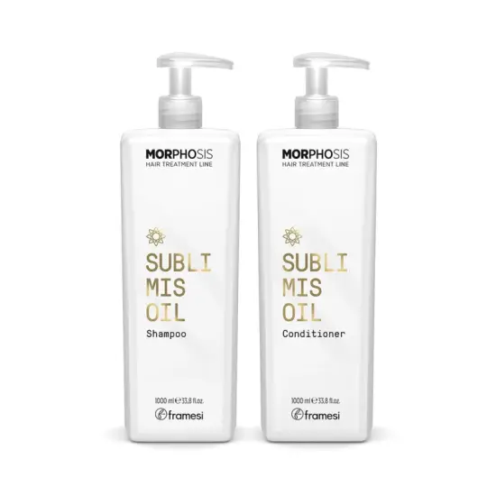 Framesi Morphosis Sublimis Oil nawilżający zestaw do włosów suchych szampon 1000ml i odżywka 1000ml