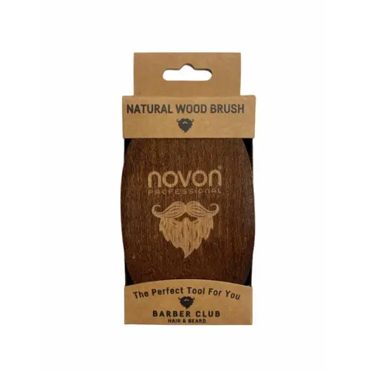 Novon Natural Wood Brush for Hair & Beard Szczotka do brody z włosia naturalnego