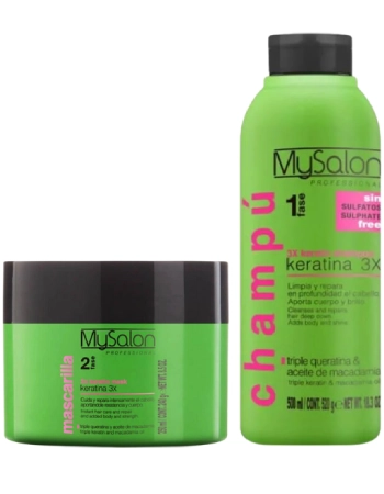 MySalon 3x Keratin Zestaw do włosów zniszczonych